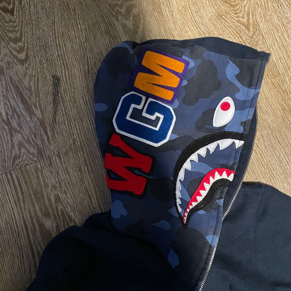 Navy Blue Bape Zip up - Picture 3 of 10